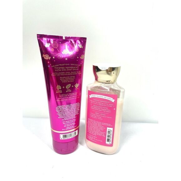 Bath & Body Works Twisted Peppermint Body Lotion & Body Cream 8 oz & 10 oz - Picture 2 of 2